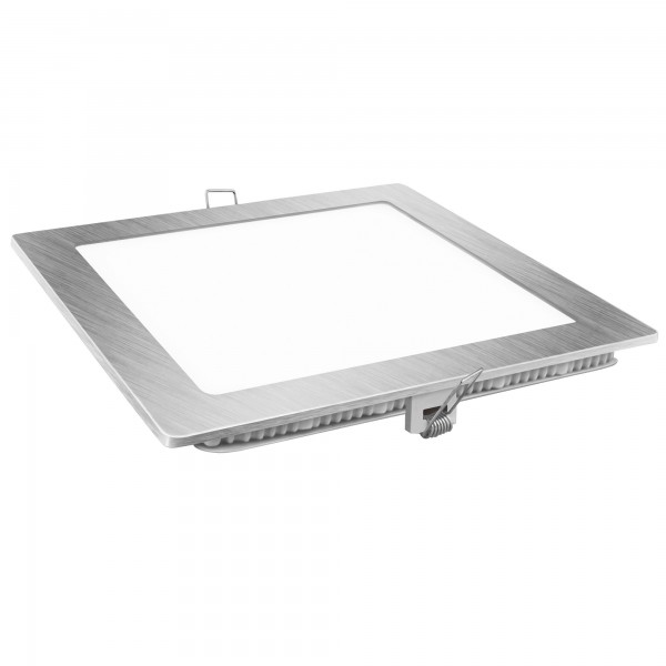 Downlight led cuadrado plata 18w.neutra