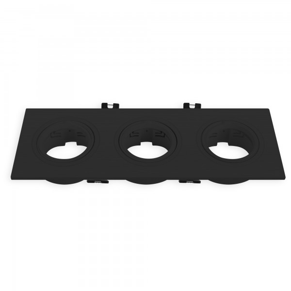 Aro basculante gu10 cuadra.triple negro (caja de 4 unidades)