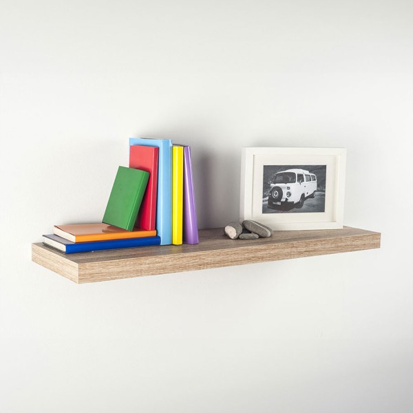 Estanteria con fijación invisible 80 x 25 cm roble blanco