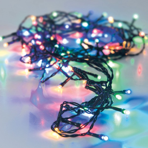 Guirnalda multifunción, uso exterior, multicolor, 180 leds, 16,5 m